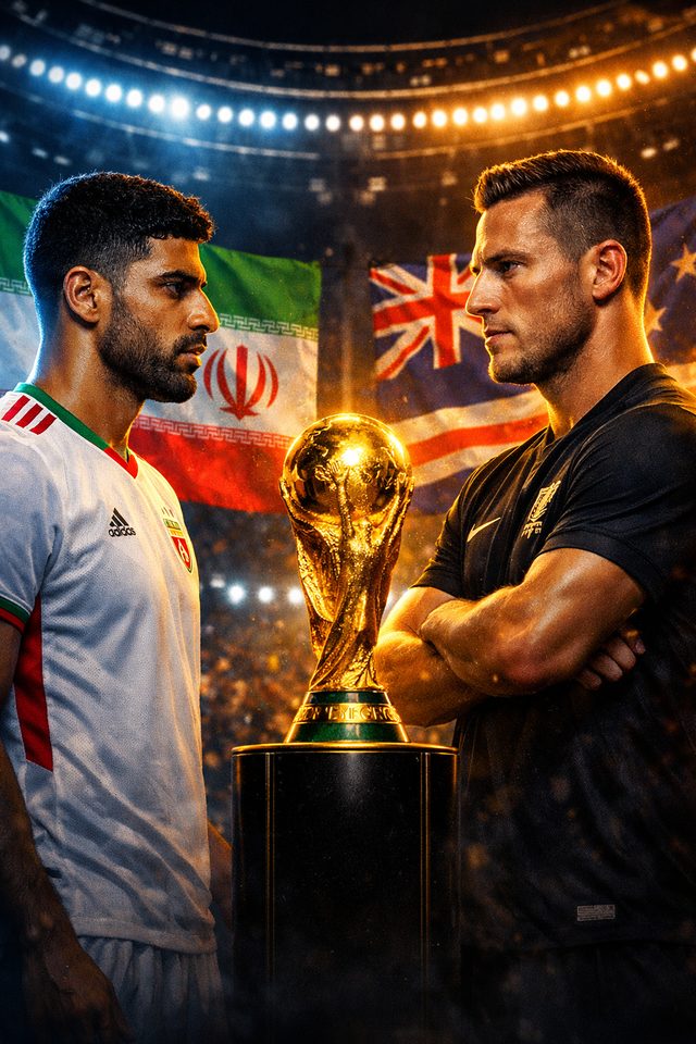 Iran vs New Zealand — match poster